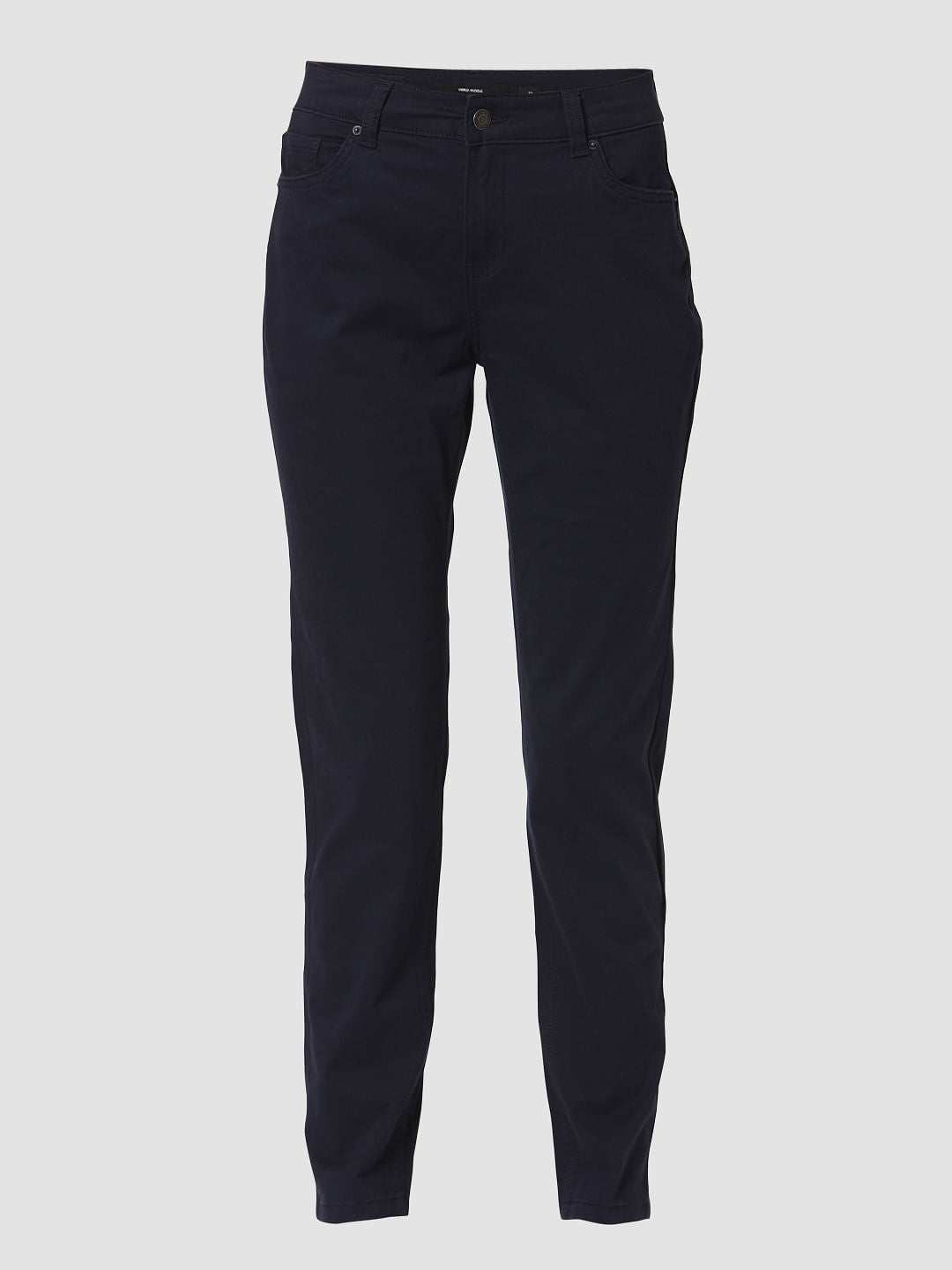 Blue Mid Rise Slim Fit Chinos