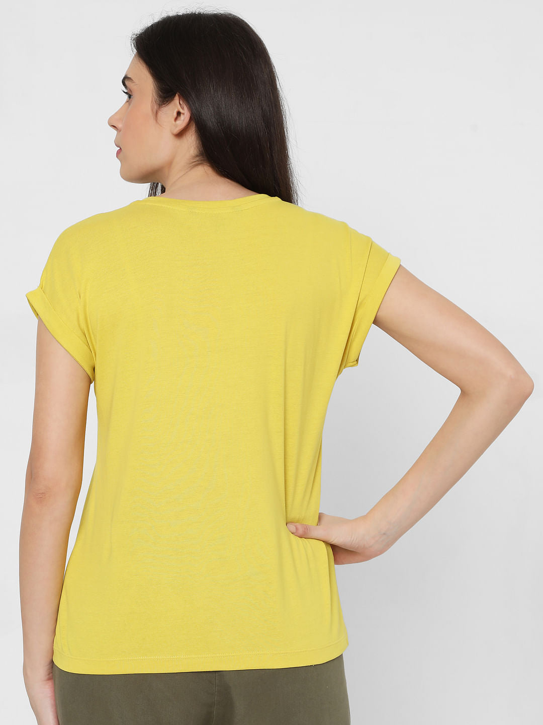 Yellow Slogan Print T-Shirt