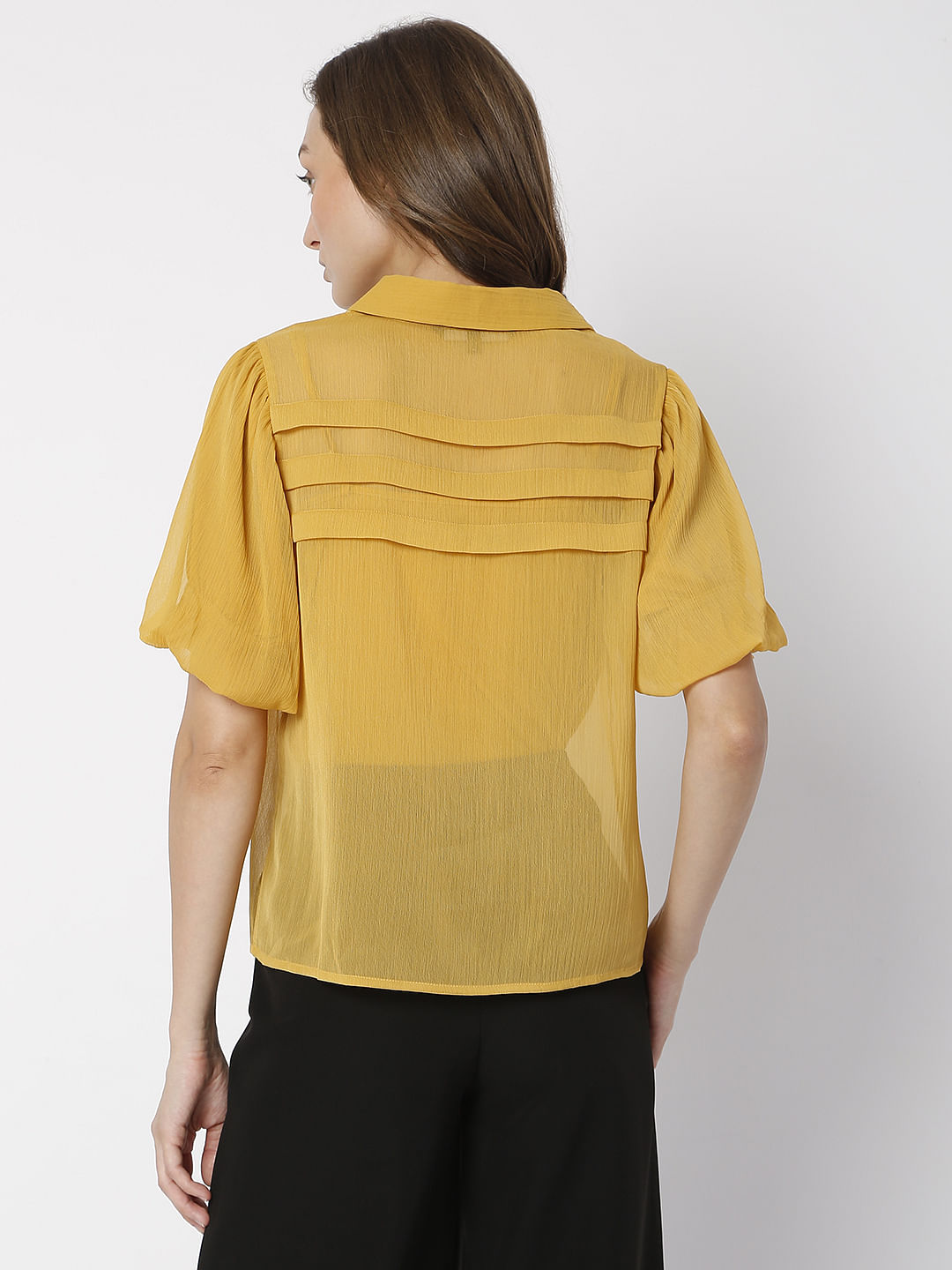 Golden Pleated Top