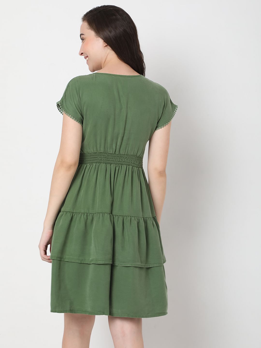 Green Fit & Flare Dress