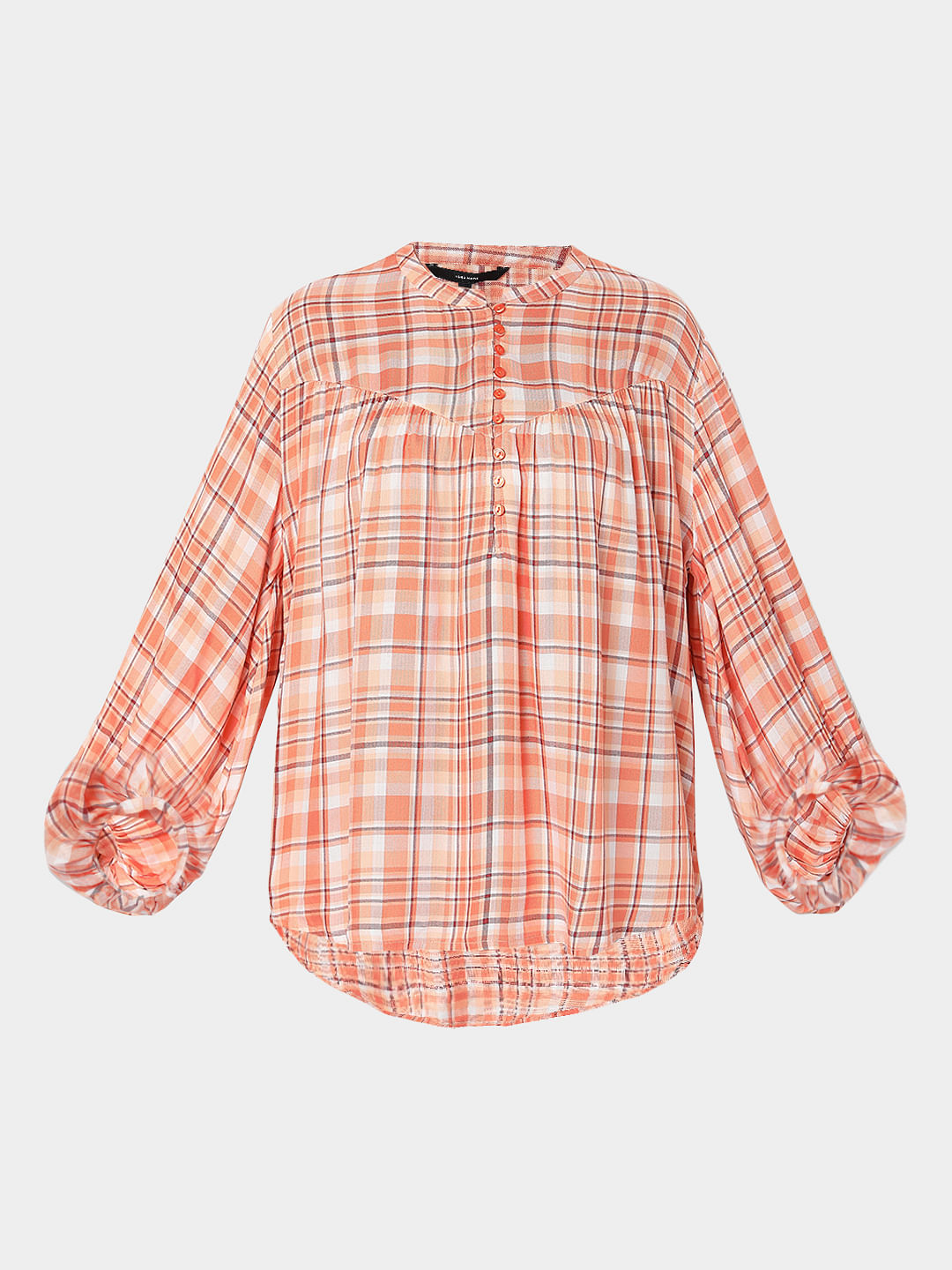Orange Checked Top