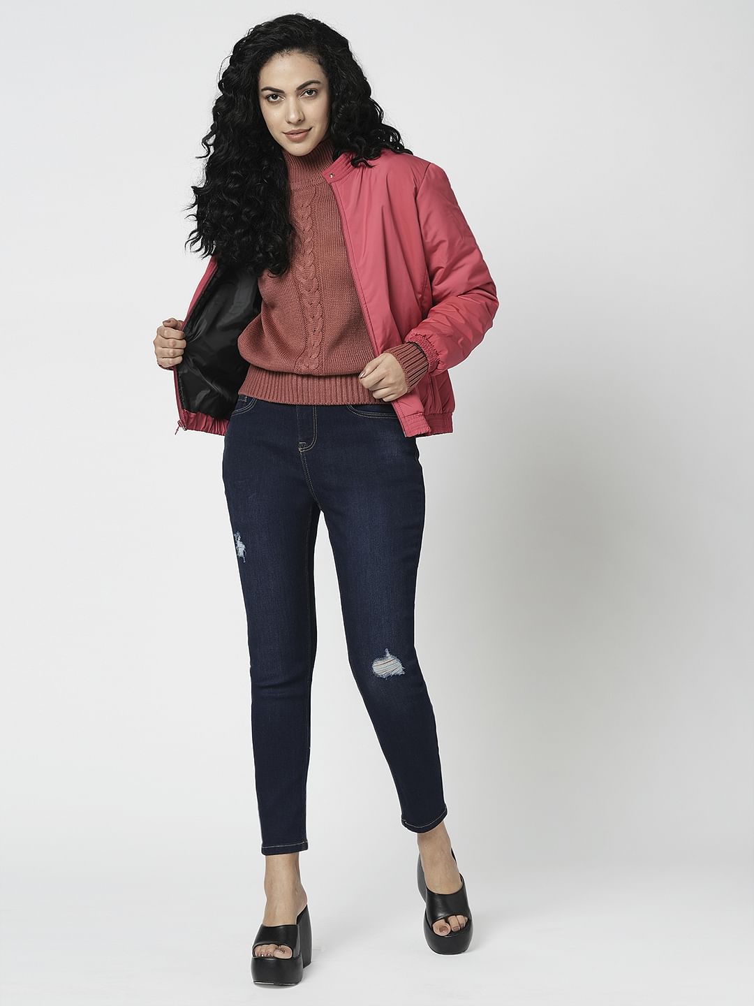 I.Scenery By Vero Moda Dark Blue Mid Rise Wendy Skinny Jeans