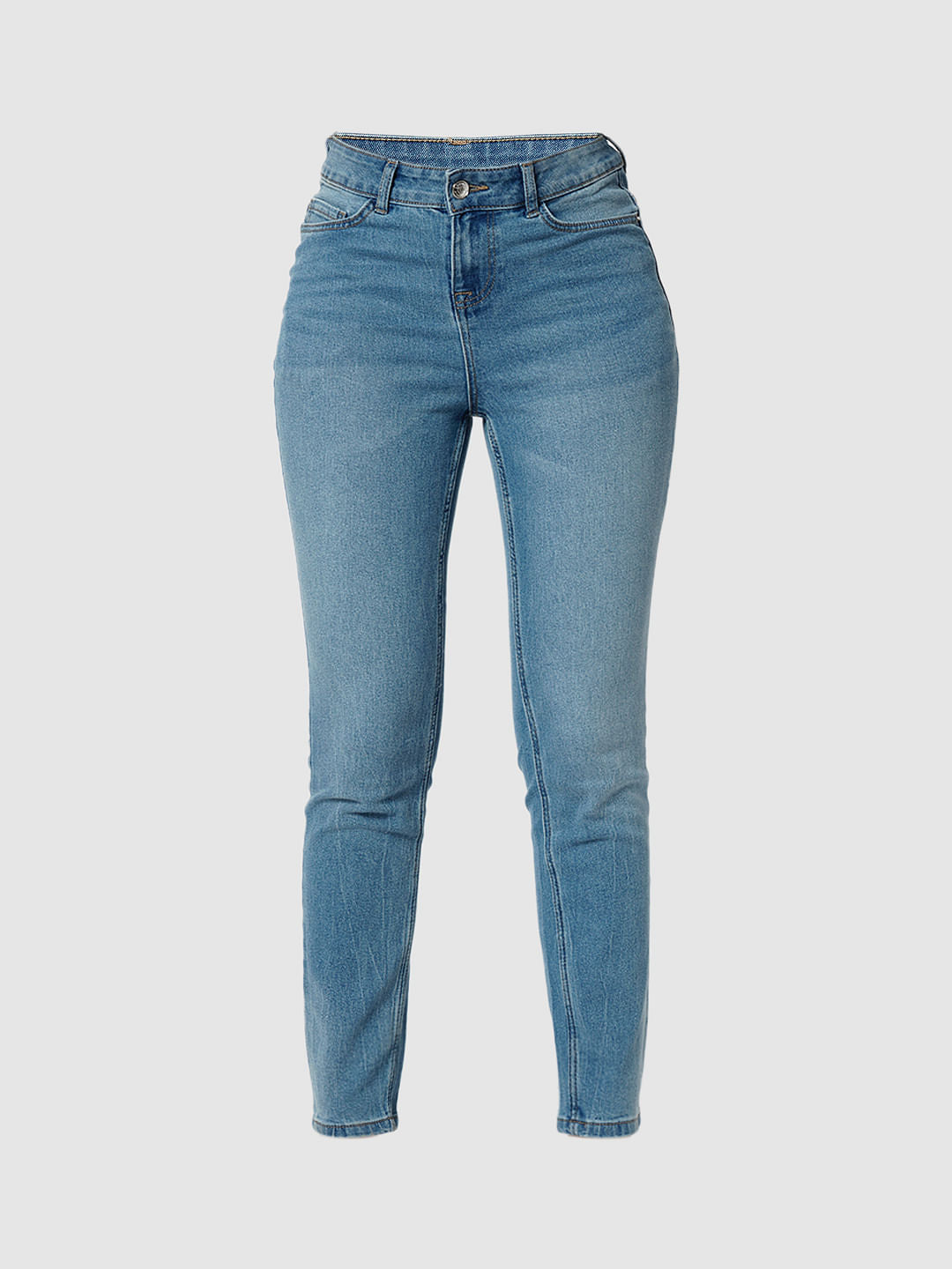 I.Scenery By Vero Moda Blue Mid Rise Wendy Skinny Jeans