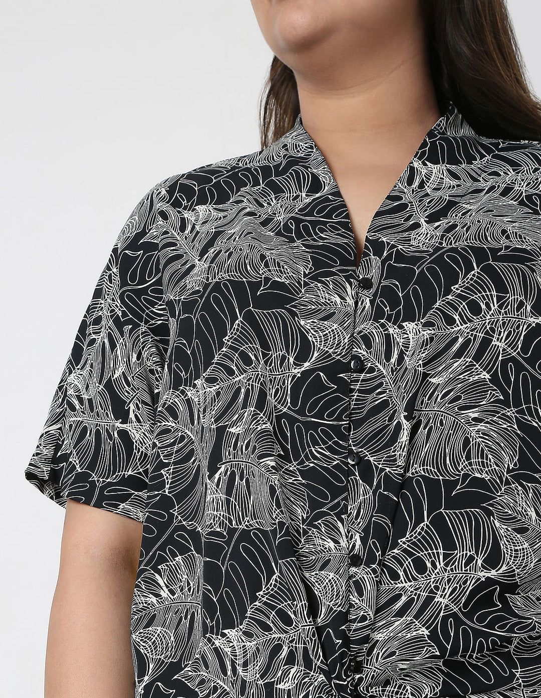 Curve Black Printed Co-Ord Set Top