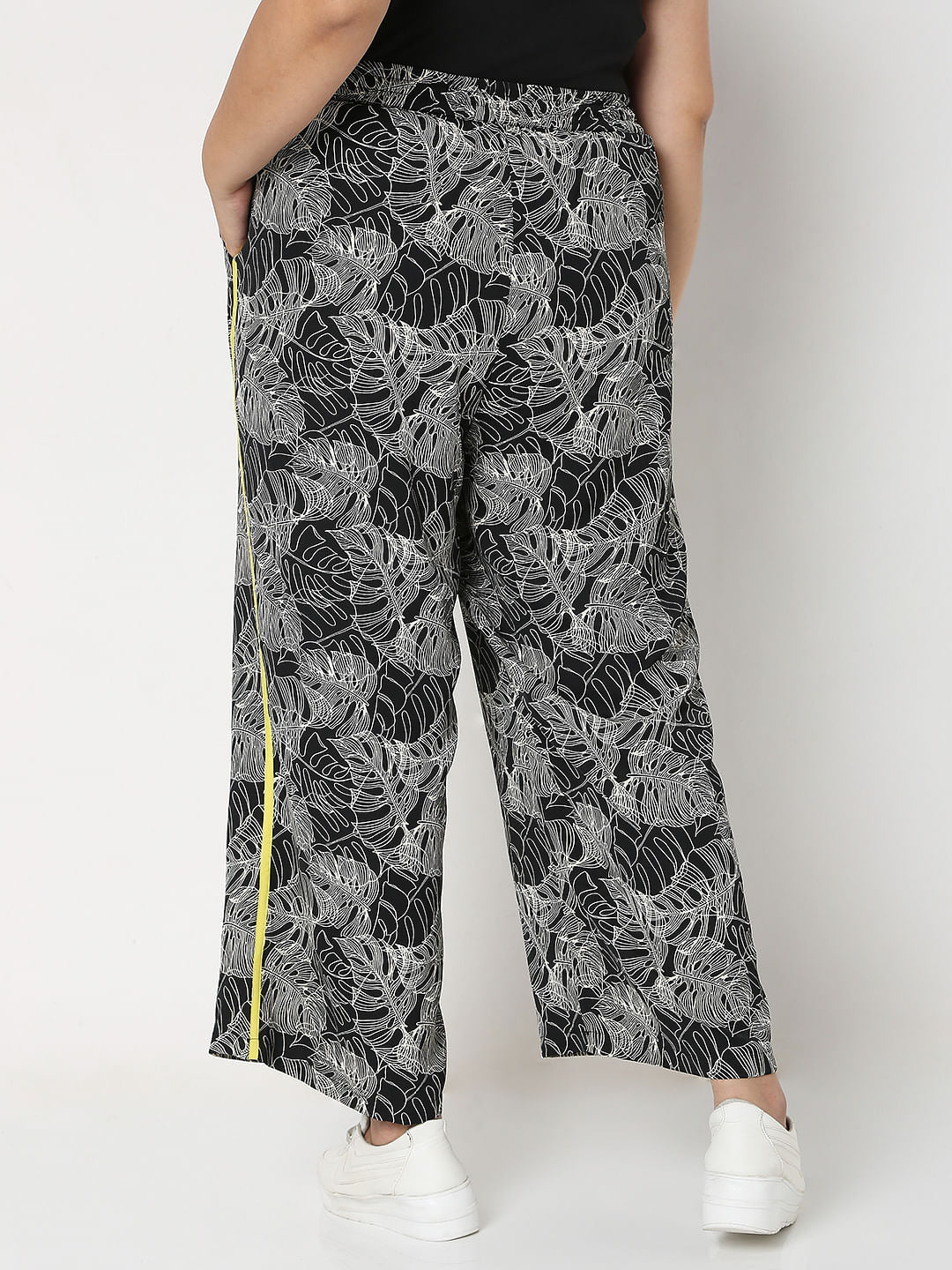 Curve Black Printed Co-Ord Set Pants