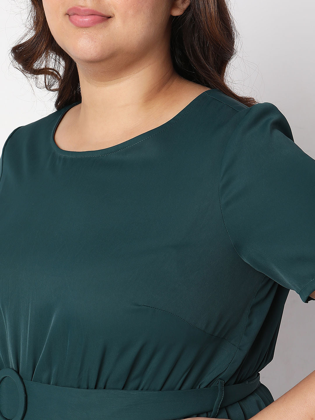 Curve Green Belted Jumpsuit