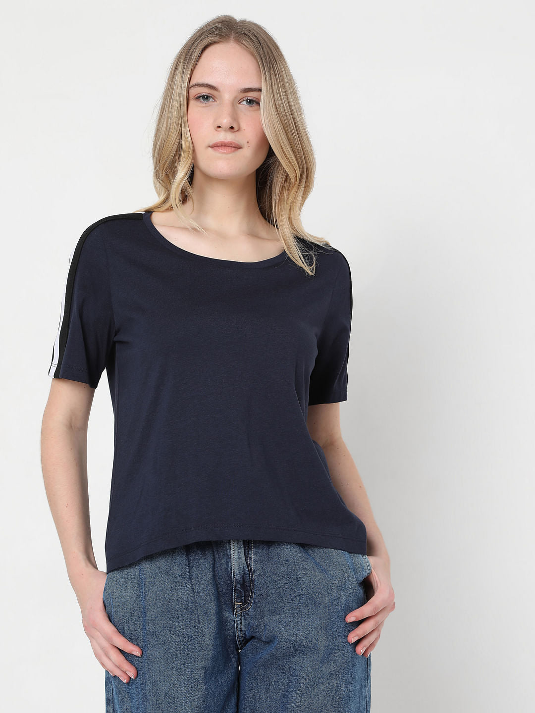 Blue Solid T-Shirt