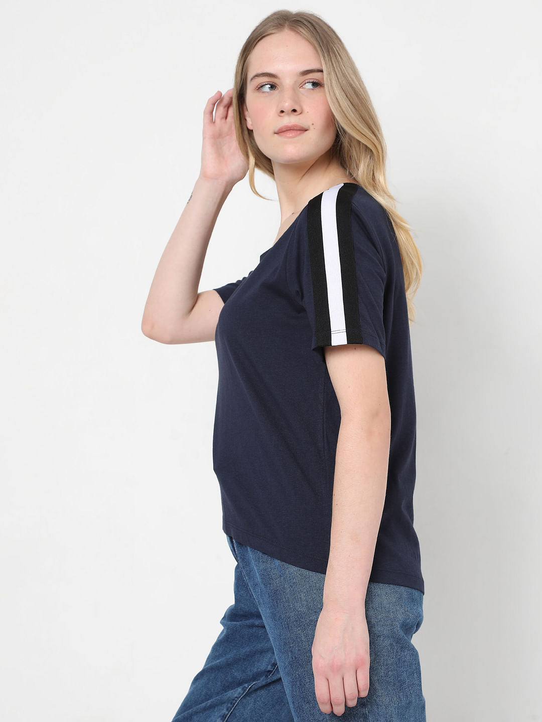 Blue Solid T-Shirt
