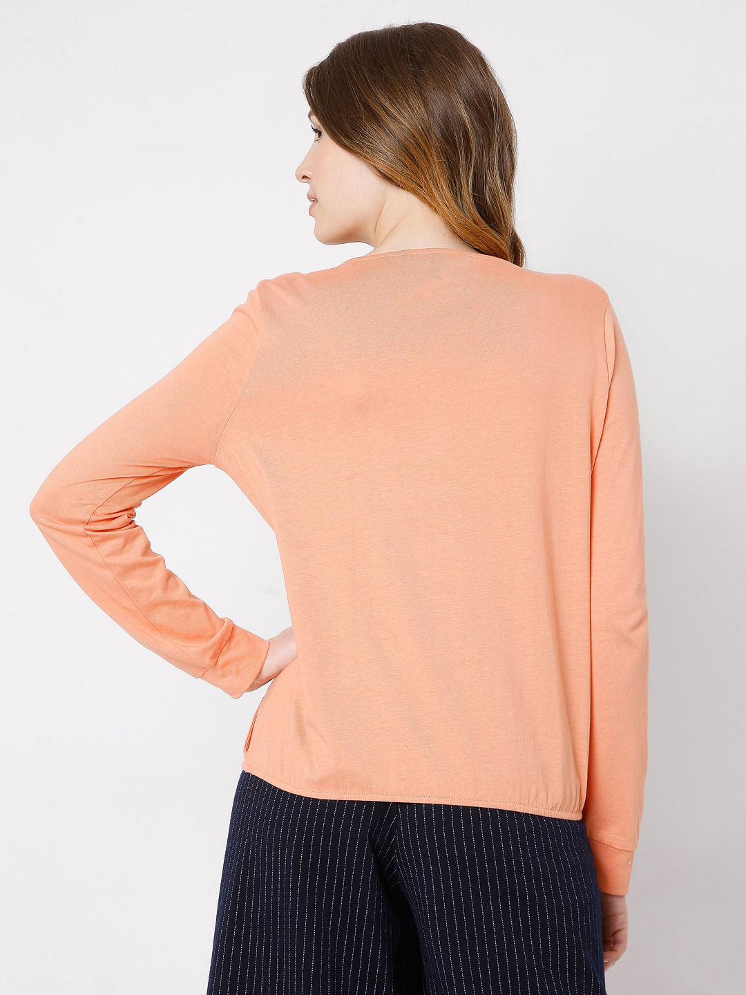 Coral Wrap Top