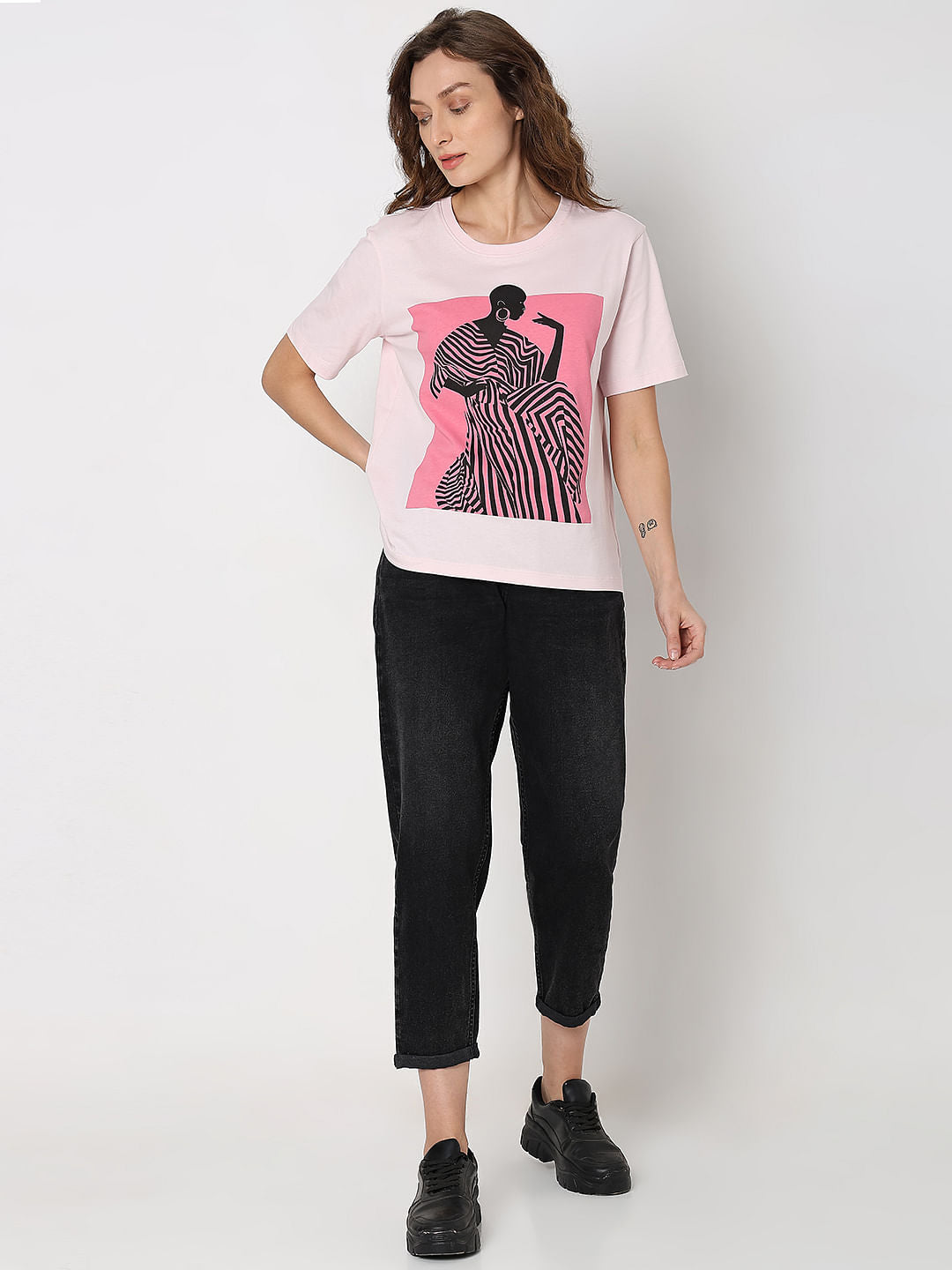 Lilac Graphic Print T-Shirt