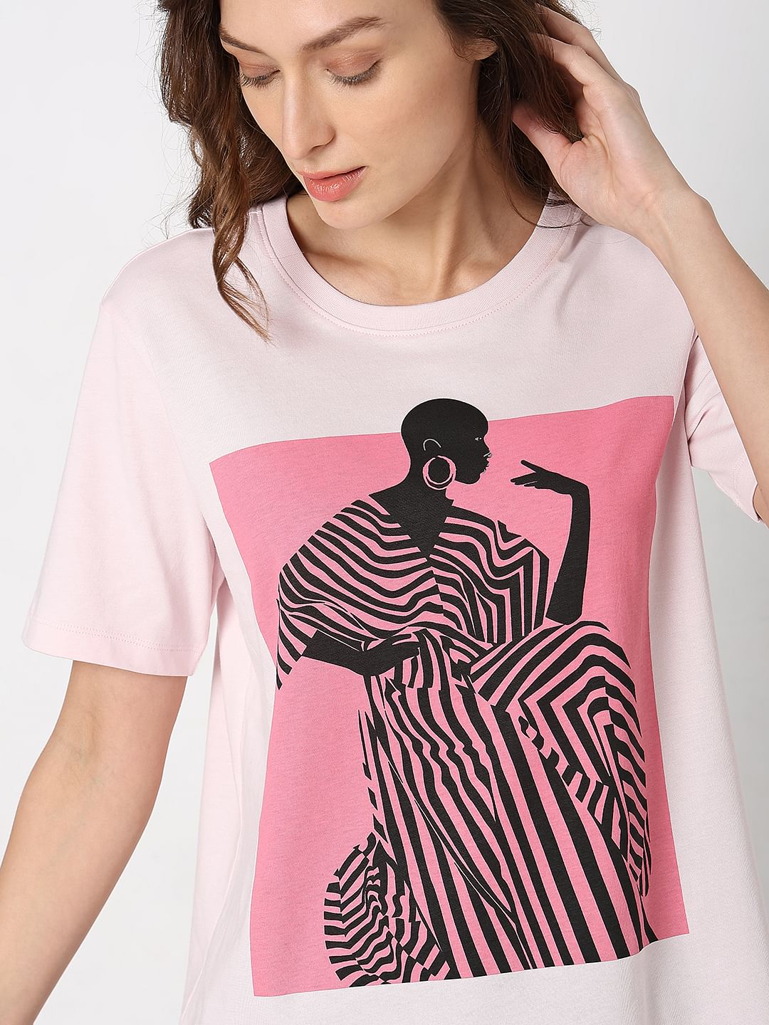 Lilac Graphic Print T-Shirt