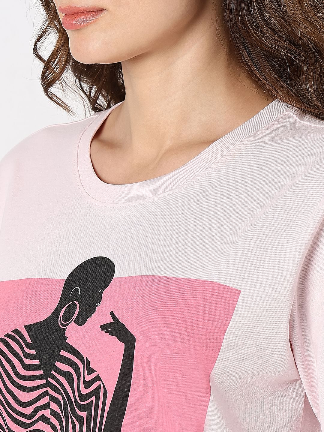 Lilac Graphic Print T-Shirt