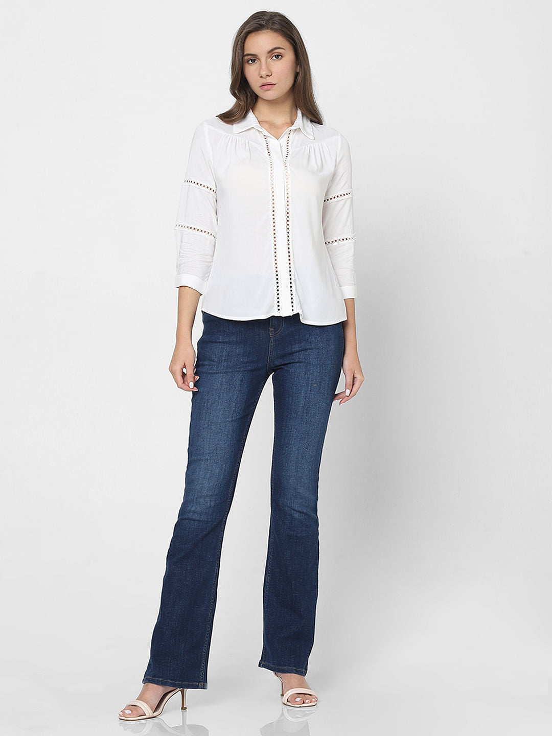 White Lace Insert Shirt