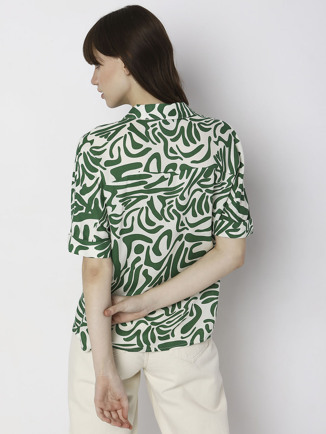 Green Abstract Print Shirt