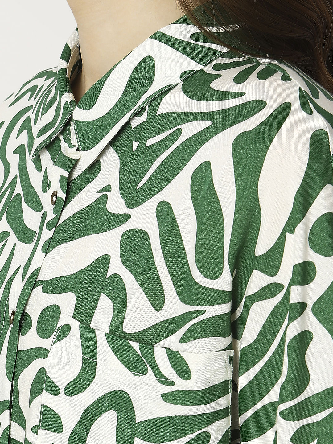 Green Abstract Print Shirt