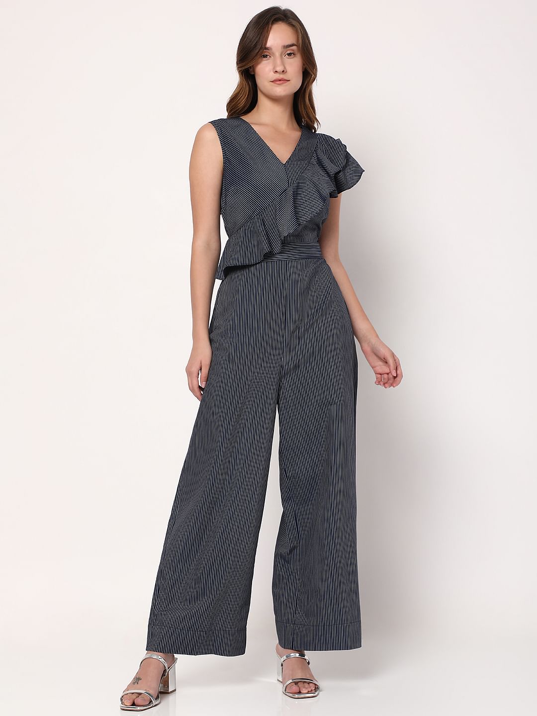 Blue Striped Jumpsuit