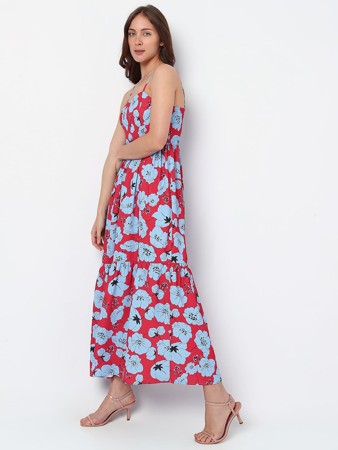 Red Floral Maxi Dress