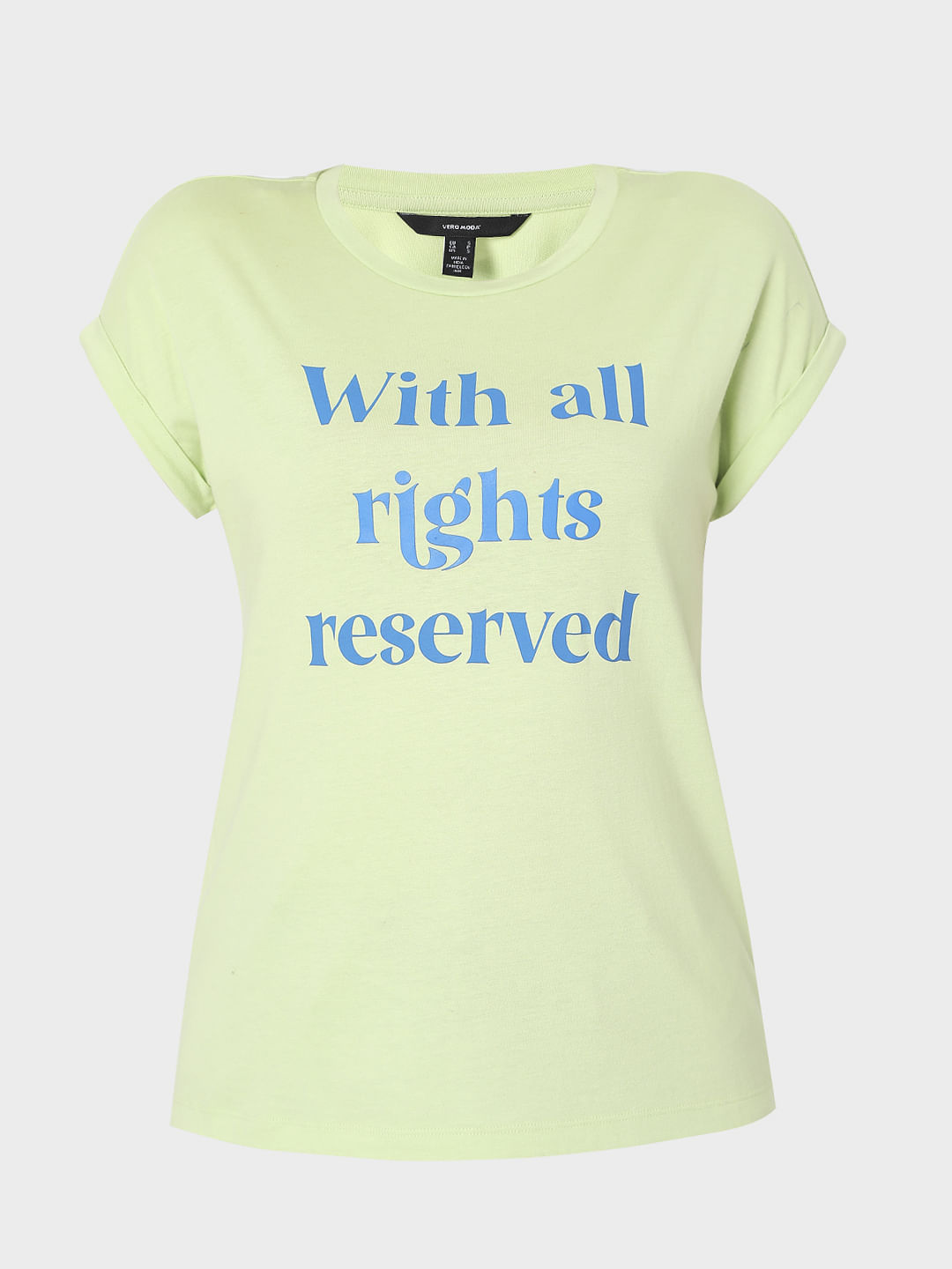 Green Slogan Print T-Shirt