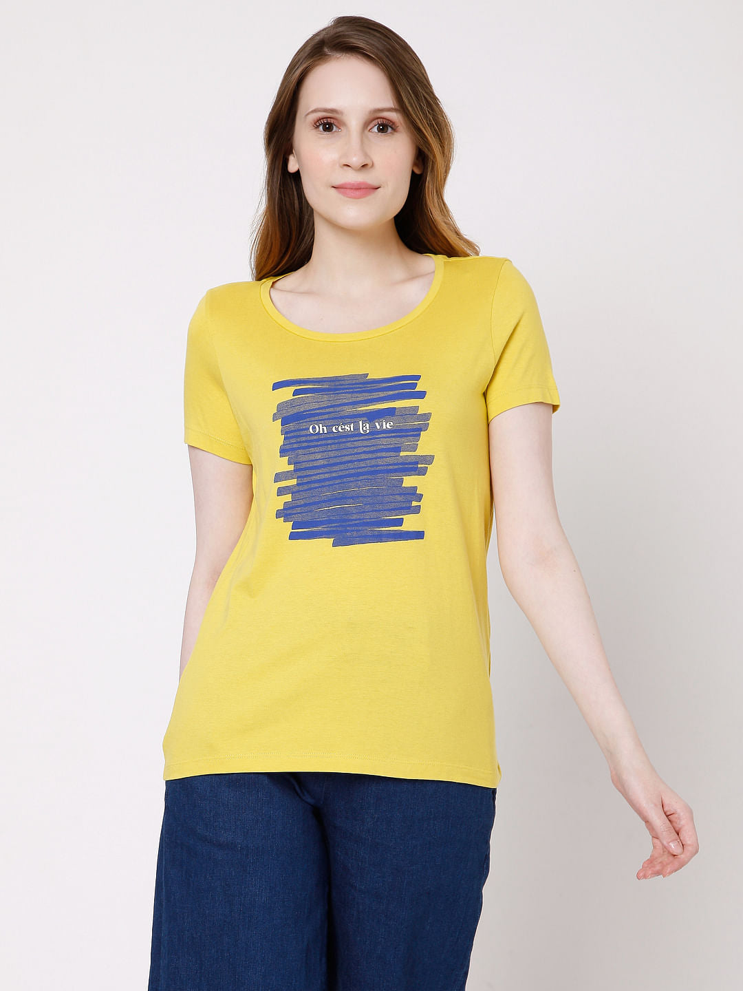 Yellow Graphic Print T-Shirt