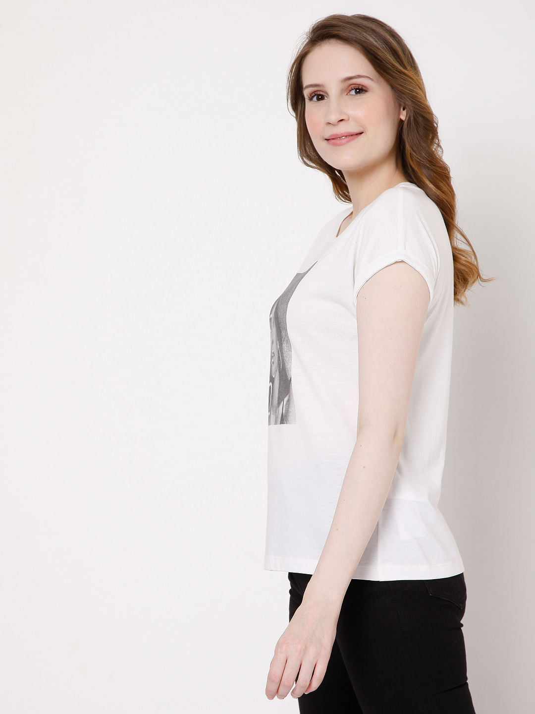 White Graphic Print T-Shirt