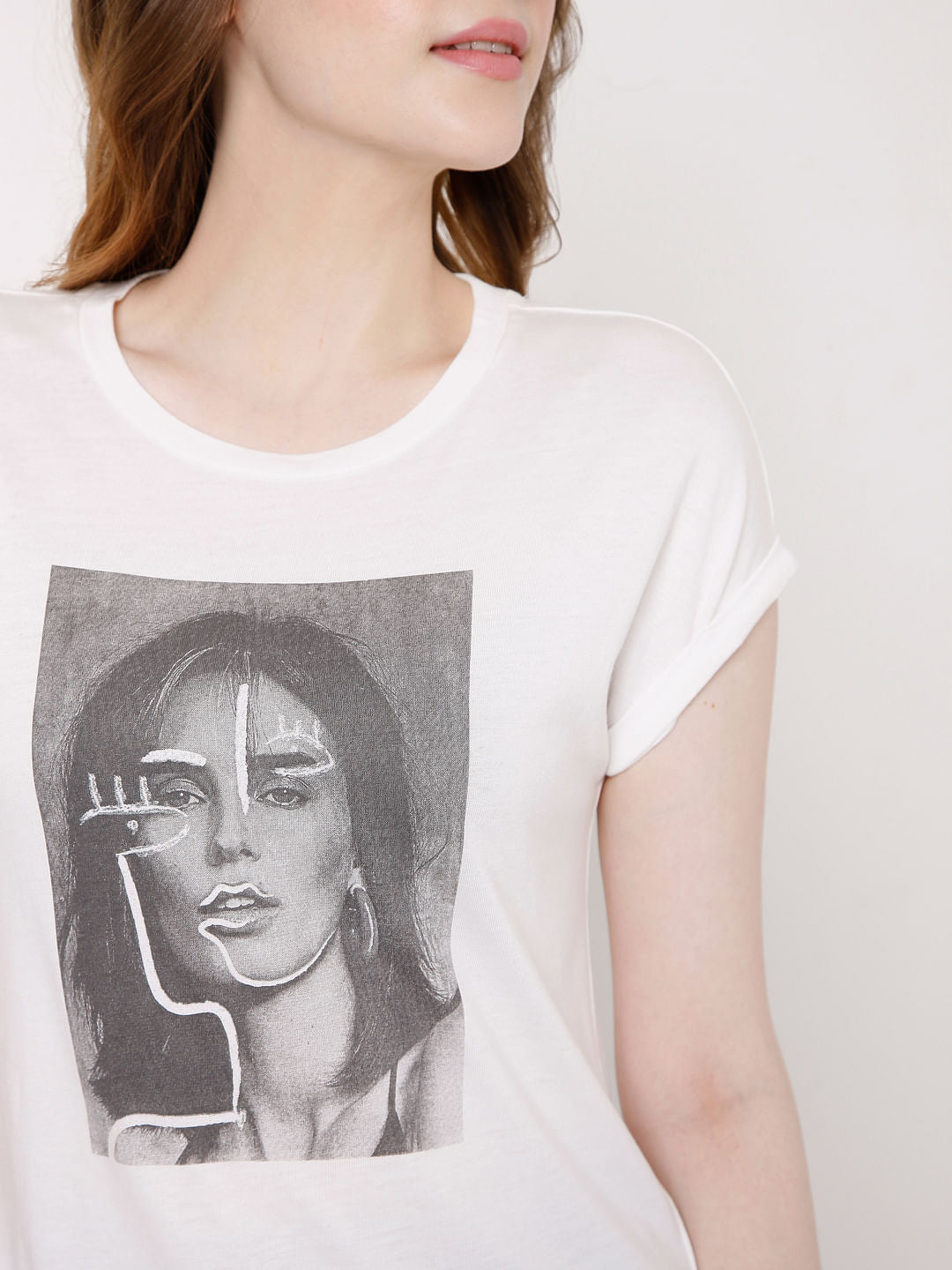 White Graphic Print T-Shirt