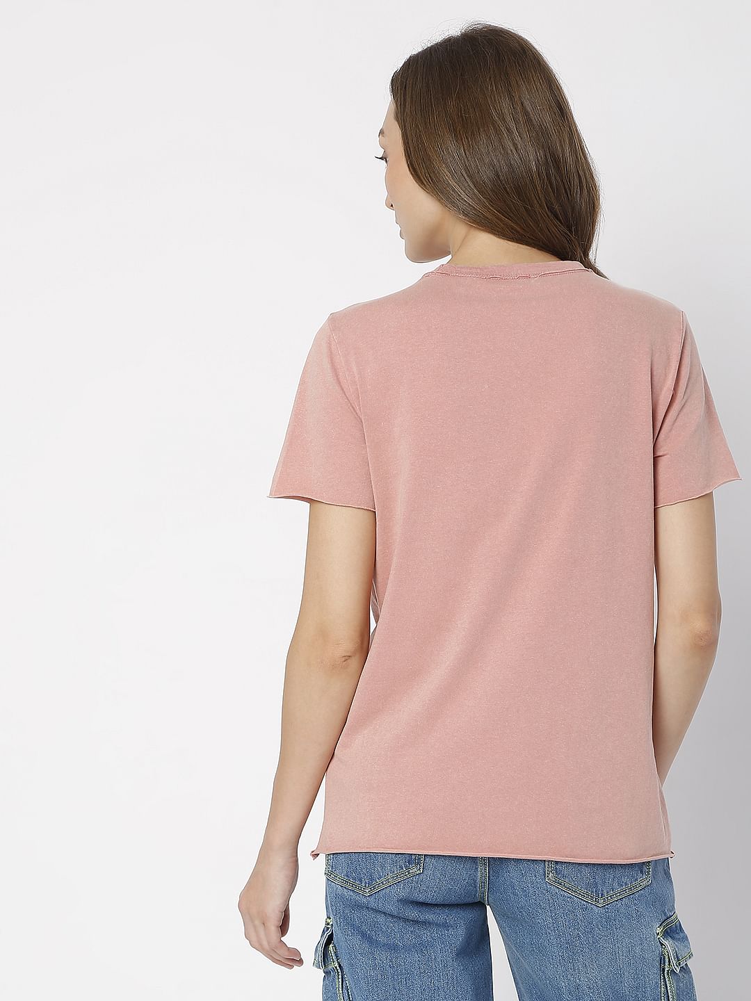 Pink Acid Washed T-Shirt