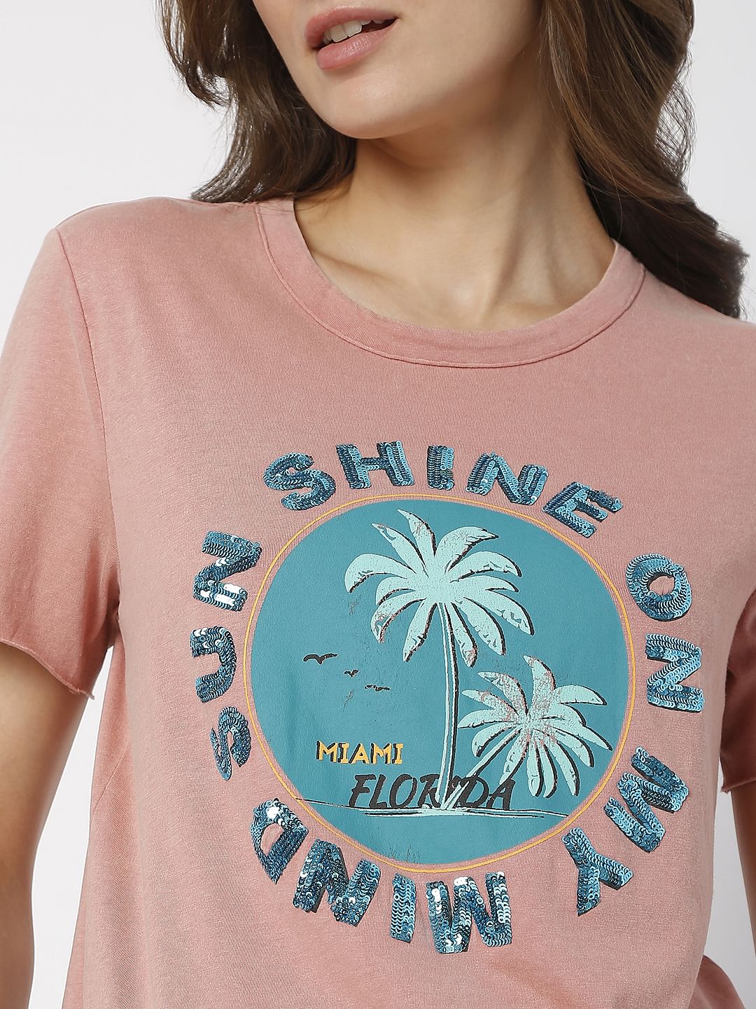 Pink Acid Washed T-Shirt