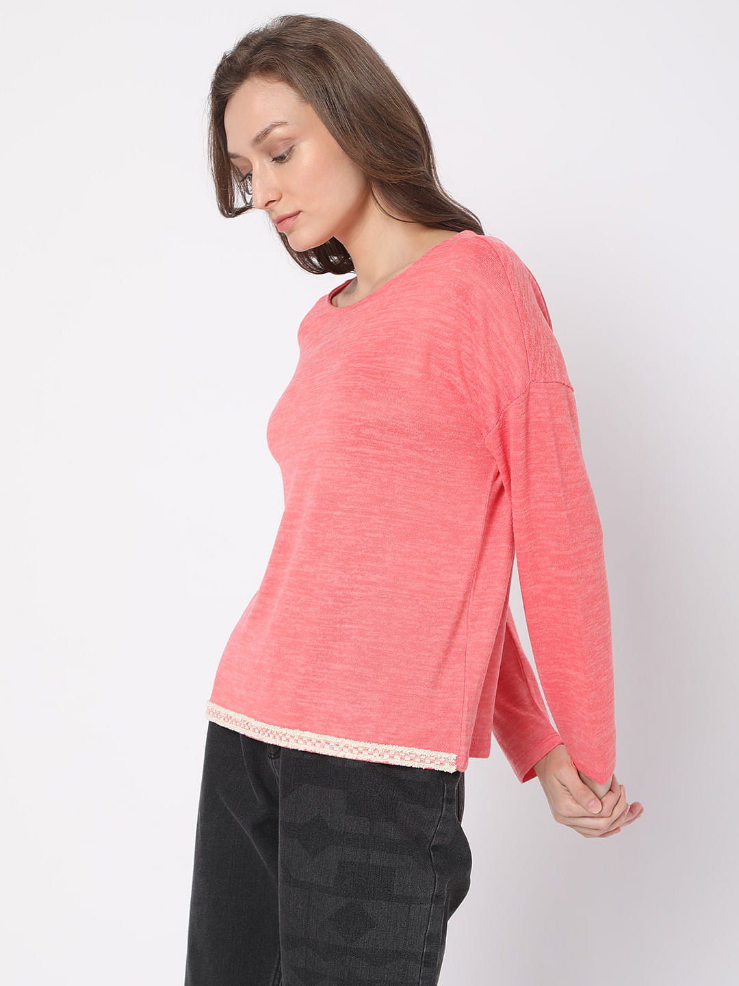 Pink Drop Shoulder Top
