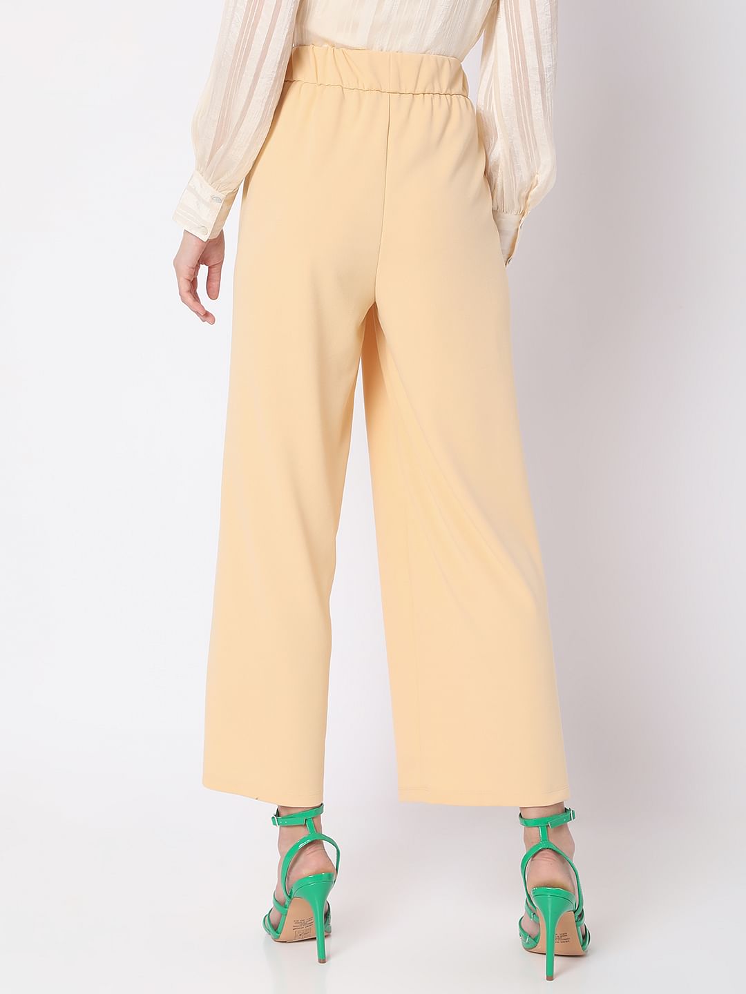 Beige High Rise Wide Leg Co-Ord Set Culottes