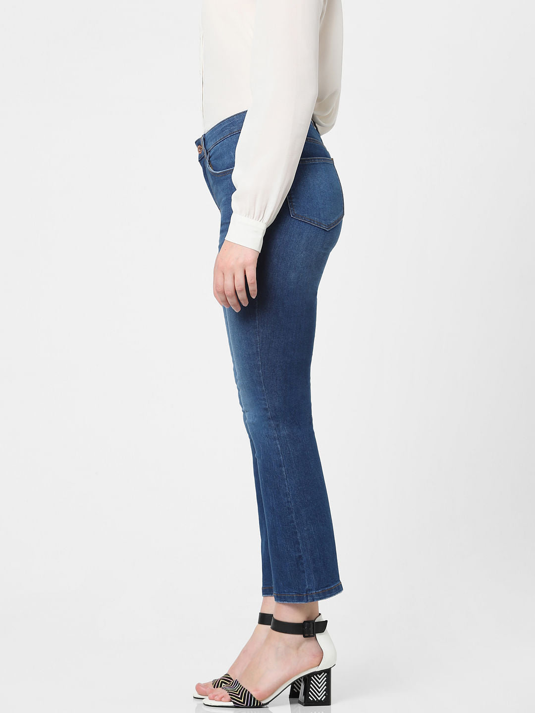 Dark Blue Mid Rise Petra Bootcut Jeans
