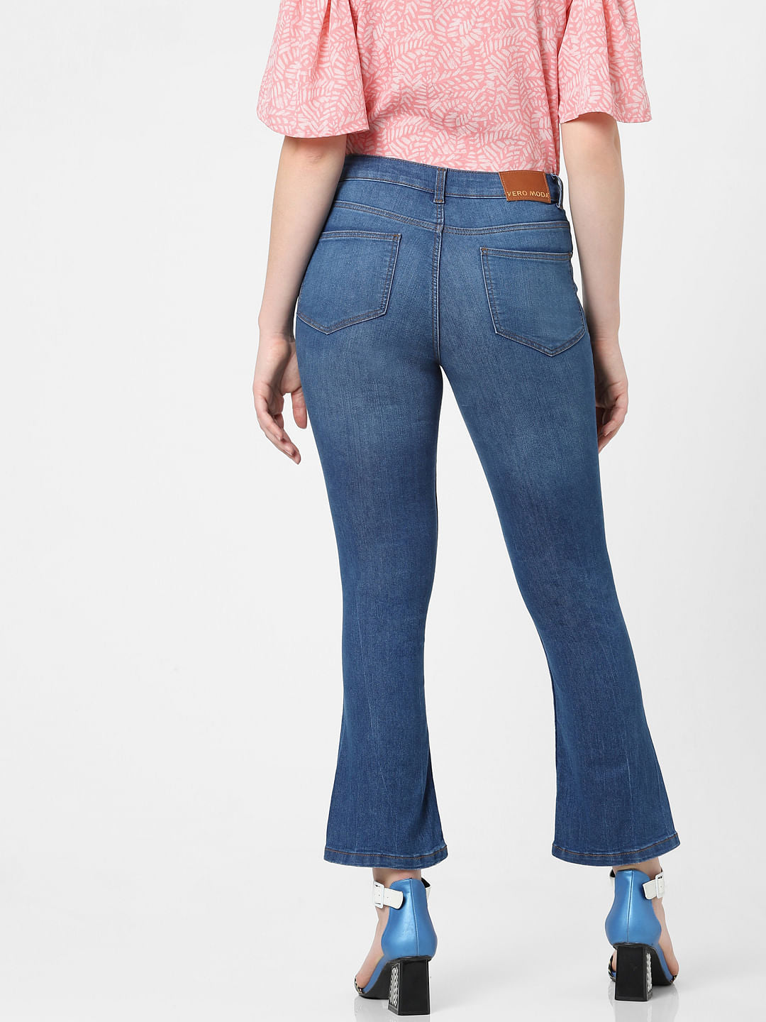 Blue Mid Rise Petra Bootcut Jeans