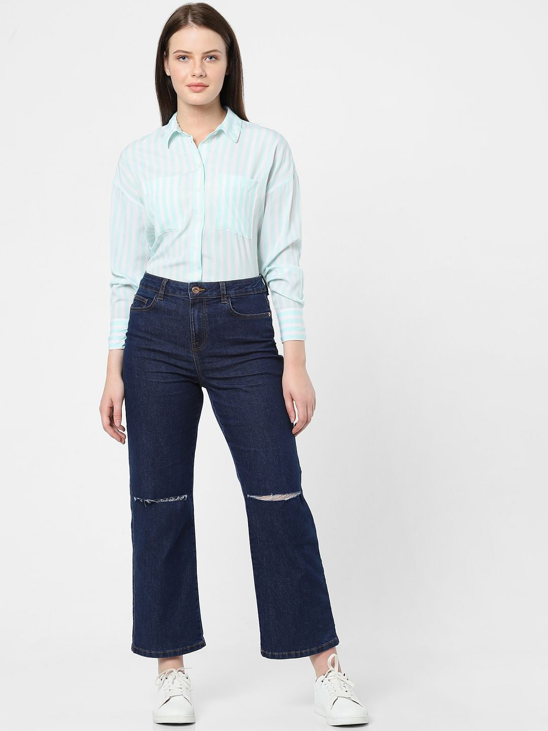 Blue High Rise Zoey Wide-Leg Jeans