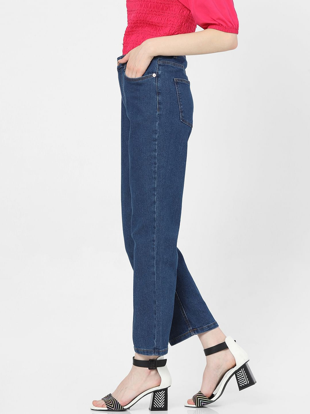 Blue Mid Rise Petra Bootcut Jeans