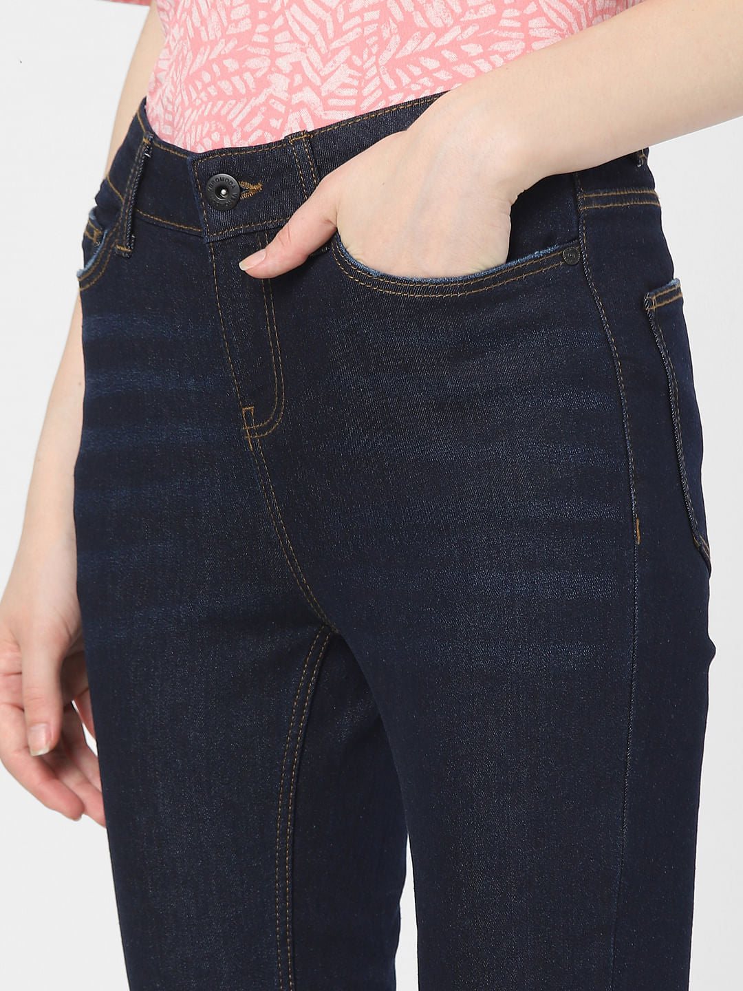 Dark Blue Mid Rise Wendy Skinny Jeans