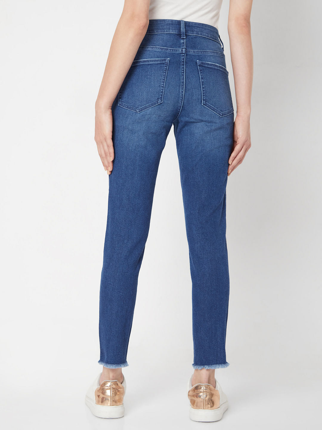 Blue Mid Rise Wendy Skinny Jeans