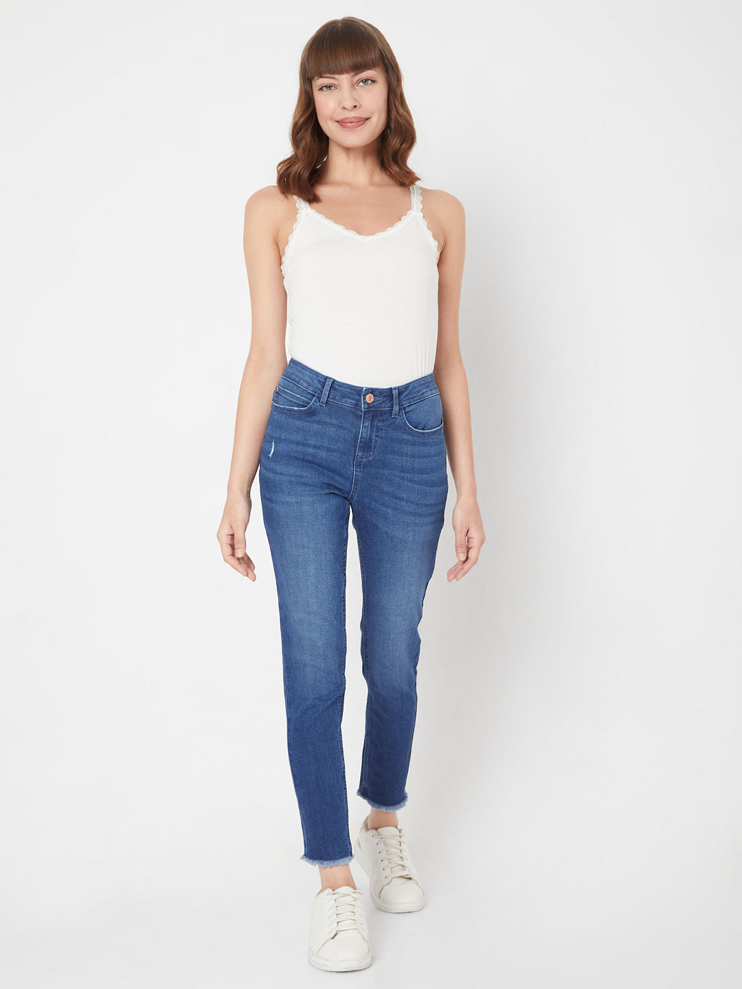 Blue Mid Rise Wendy Skinny Jeans
