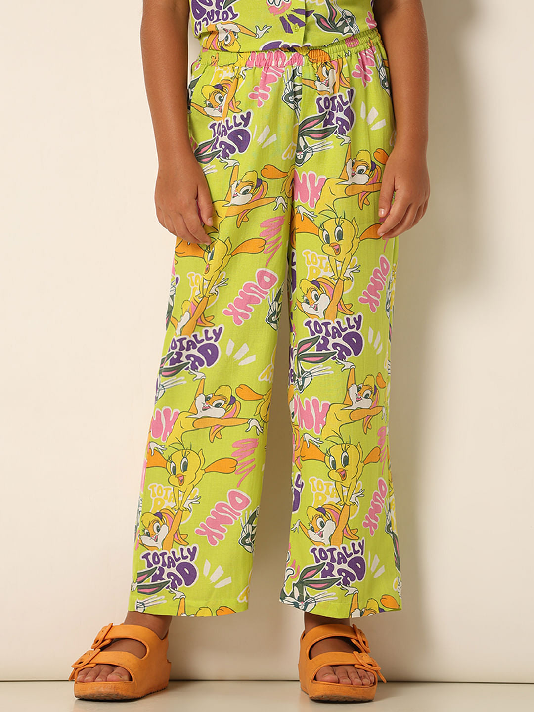 X Looney Tunes Green Printed Co-Ord Set Pants