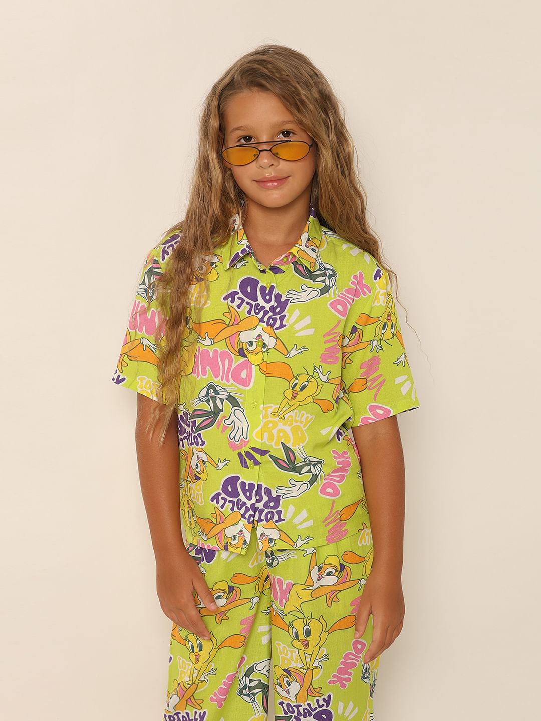 Looney Tunes Green Printed Co-Ord Set Shirt