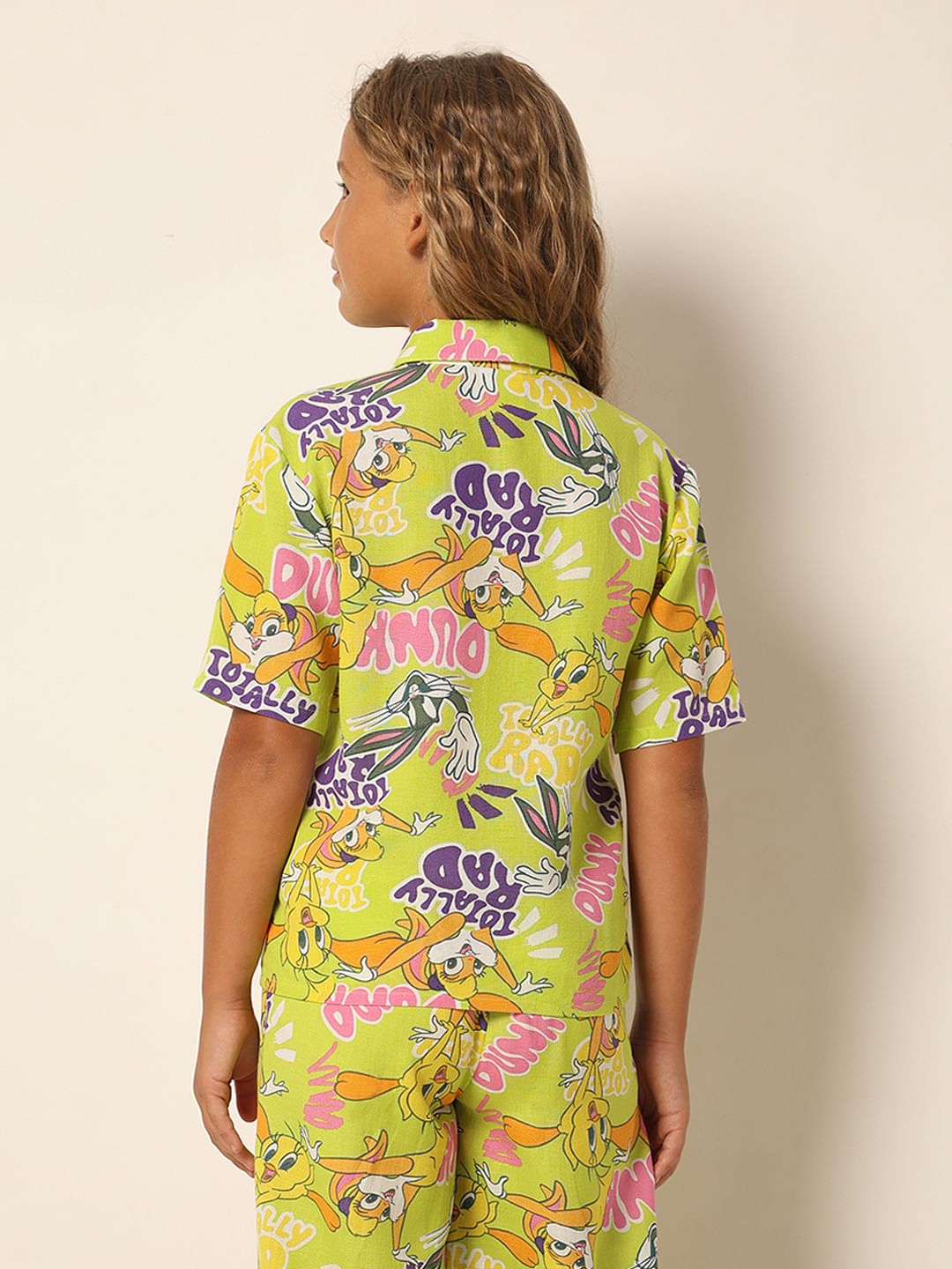 Looney Tunes Green Printed Co-Ord Set Shirt