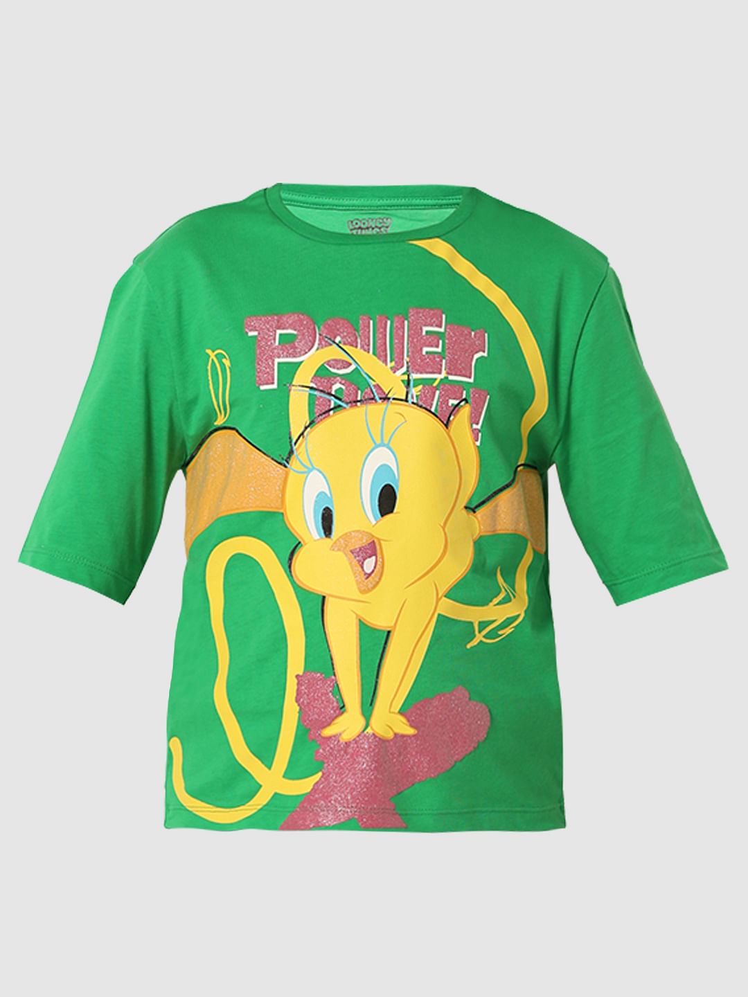 Looney Tunes Green Tweety Print T-Shirt