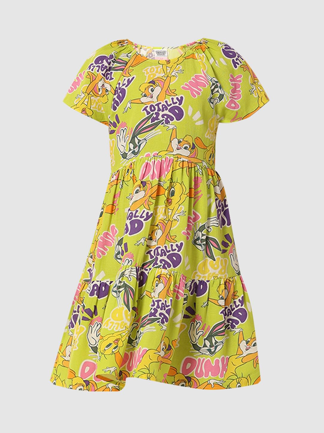 Looney Tunes Green Printed Dress