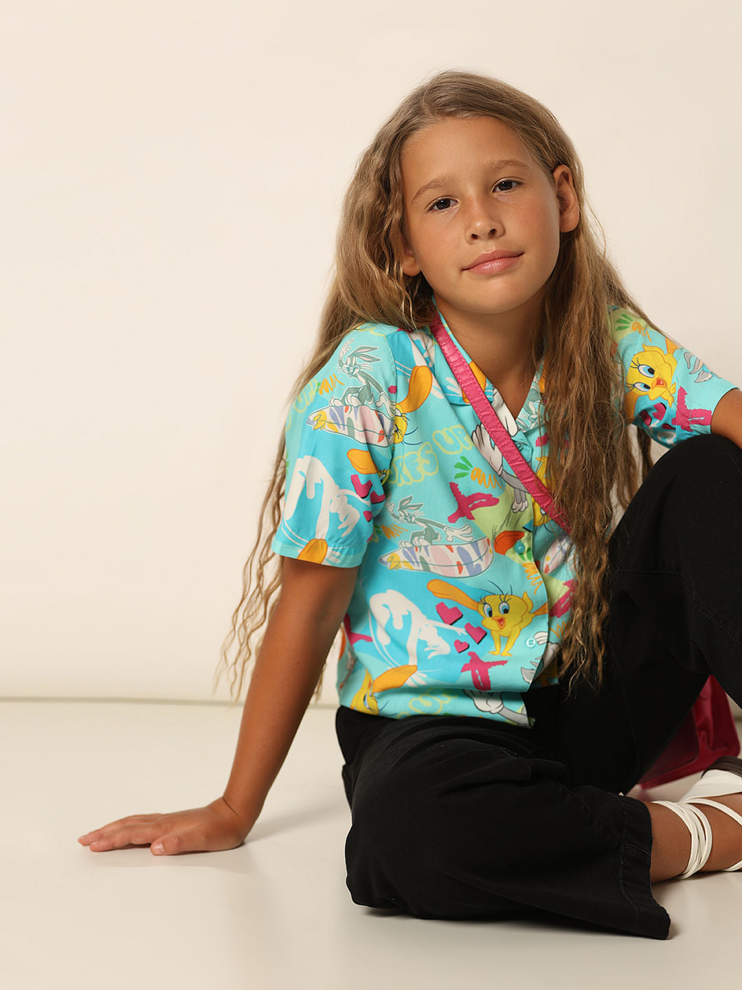 Looney Tunes Blue Button Down Shirt