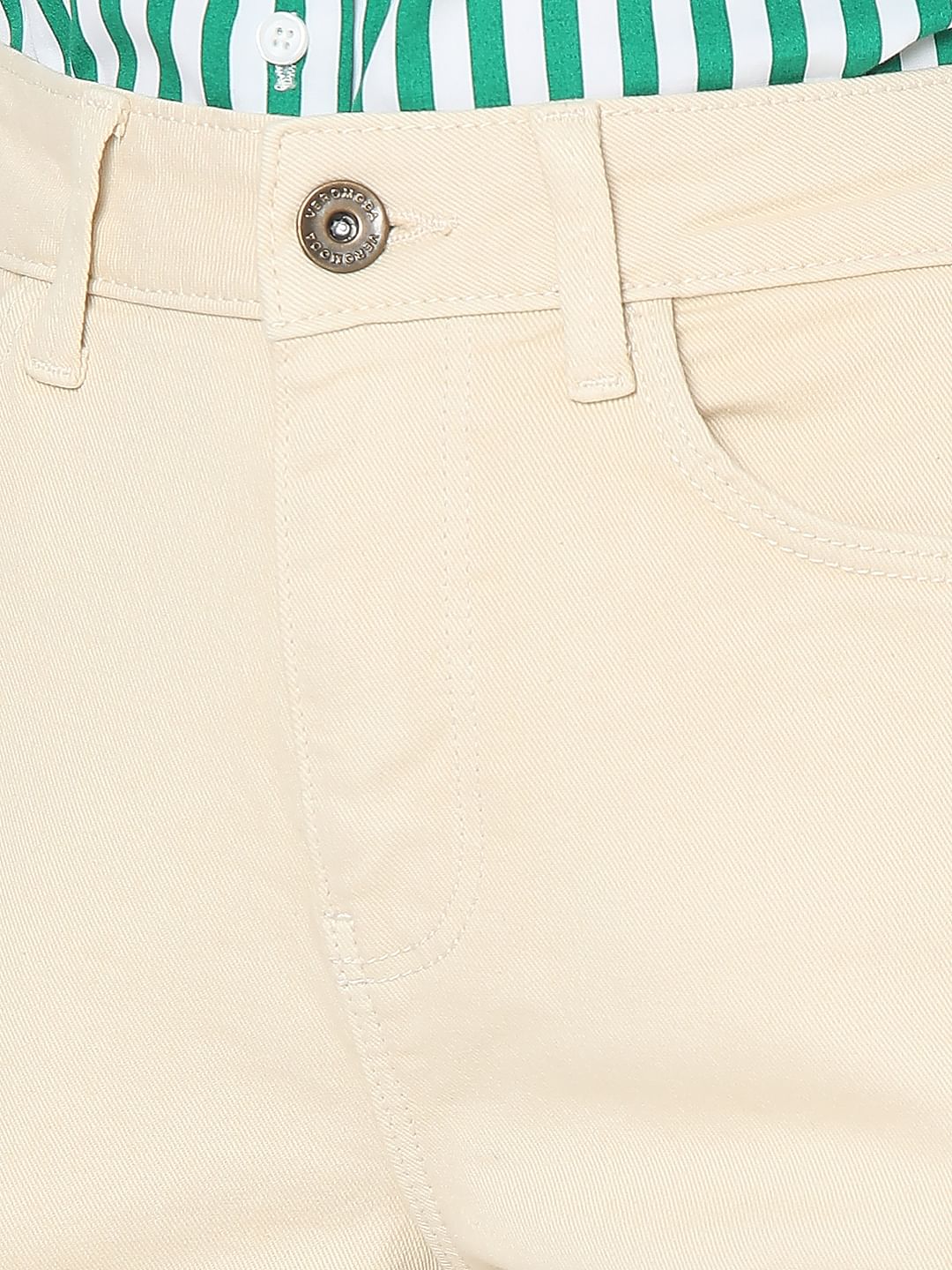 Ecru Mid Rise Jade Straight Fit Jeans