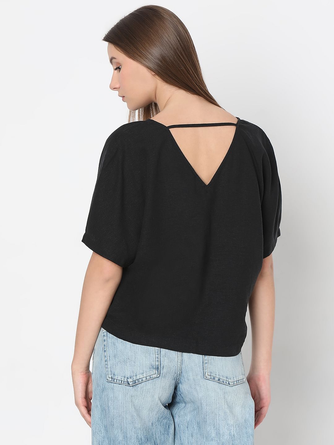 Black V-Neck Top