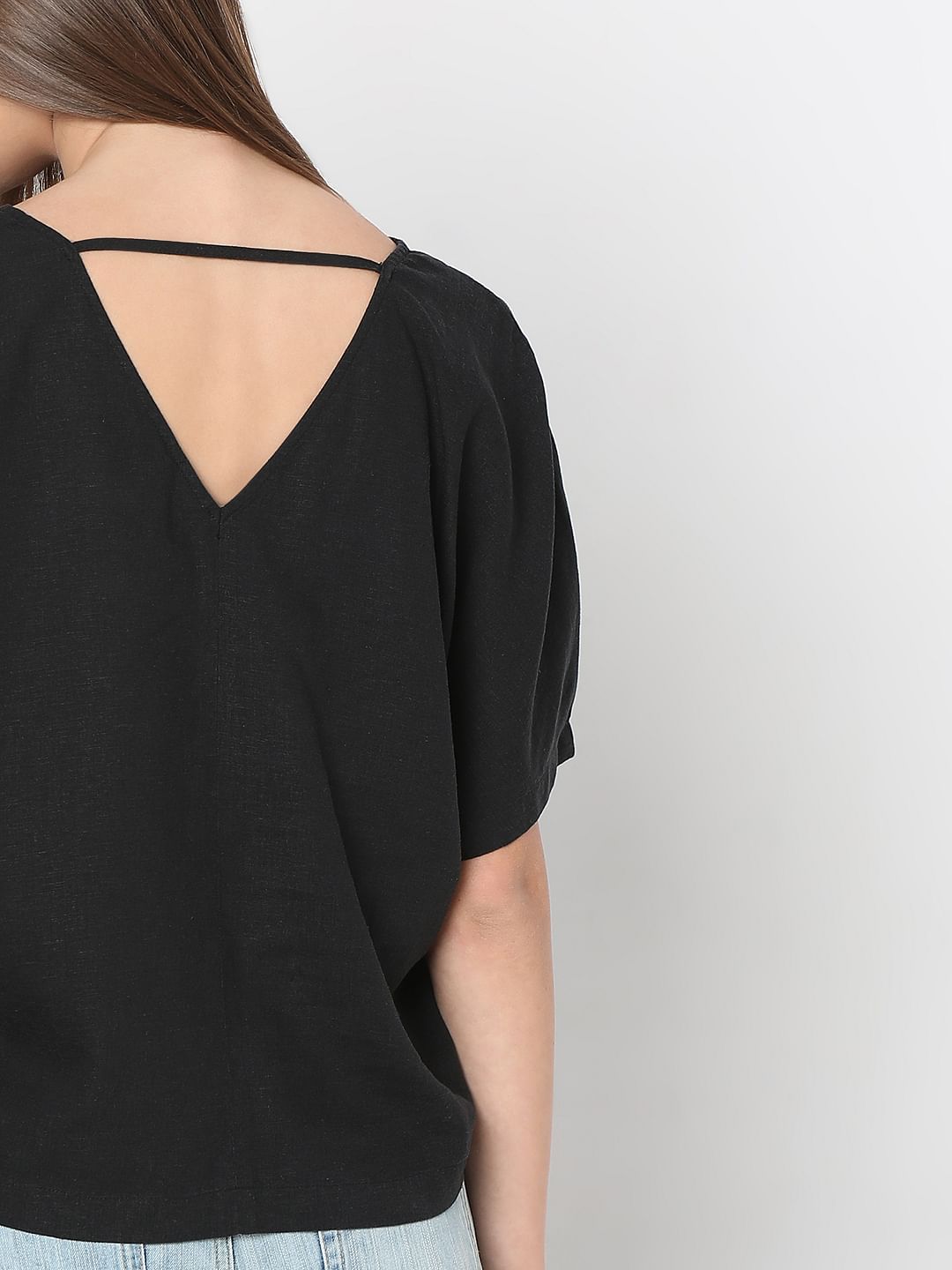 Black V-Neck Top