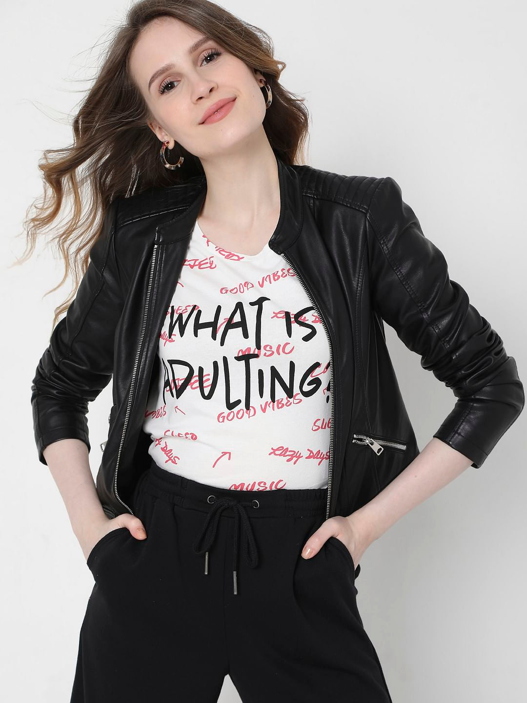 White Slogan Print T-Shirt