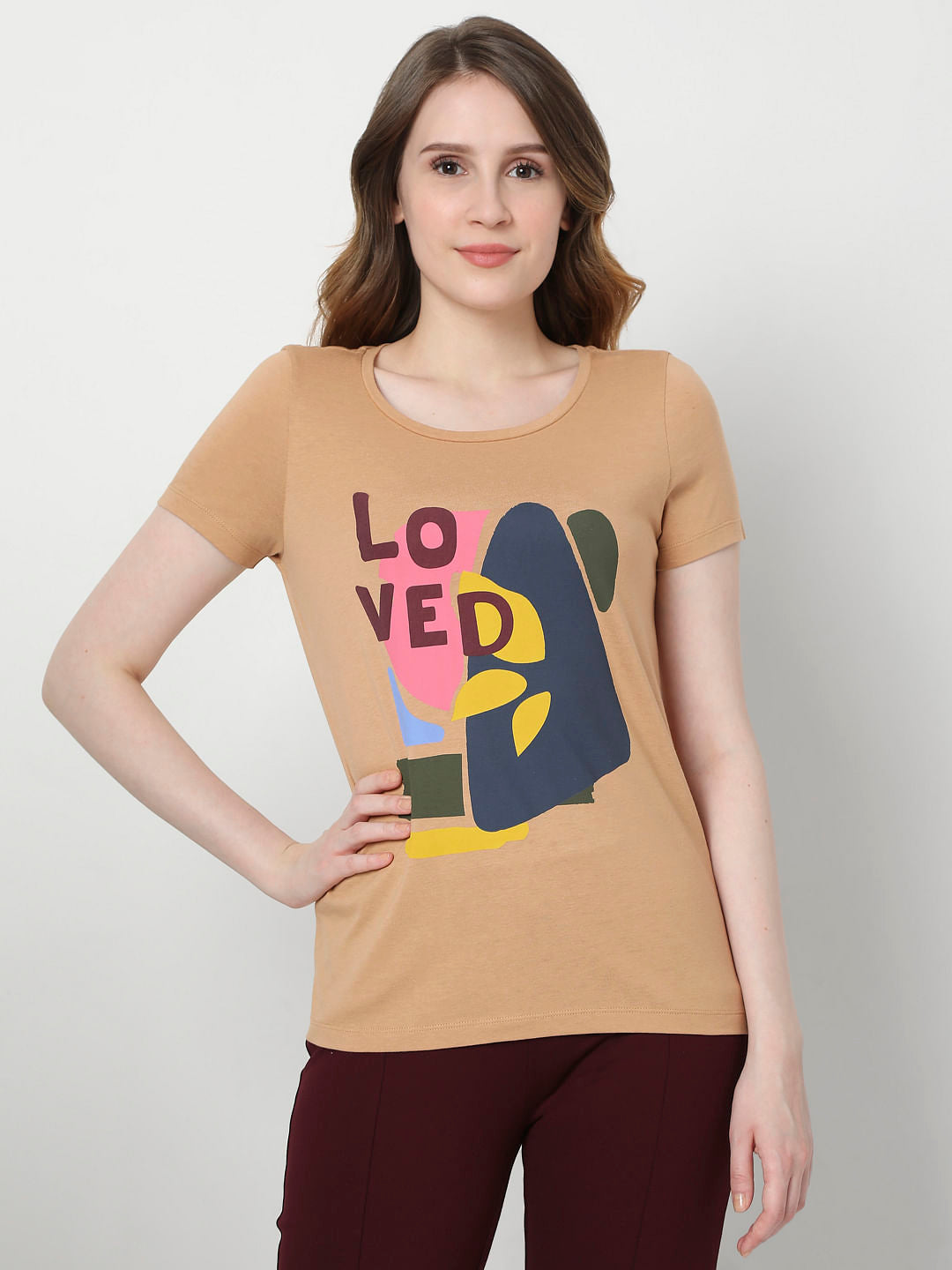 Brown Graphic Print T-Shirt