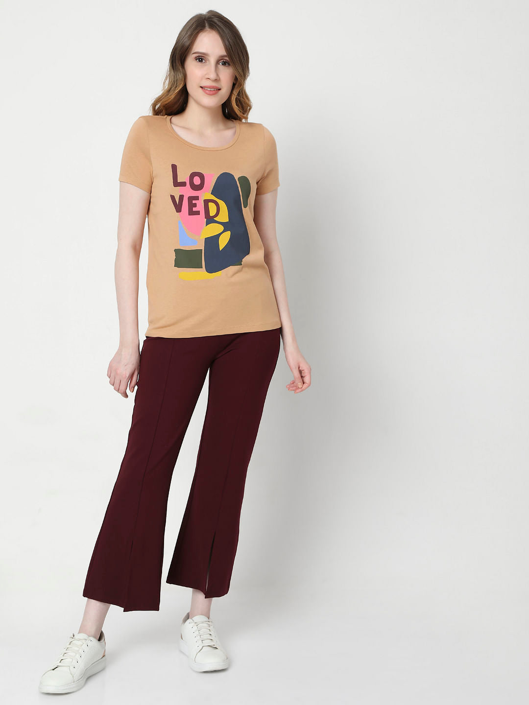 Brown Graphic Print T-Shirt
