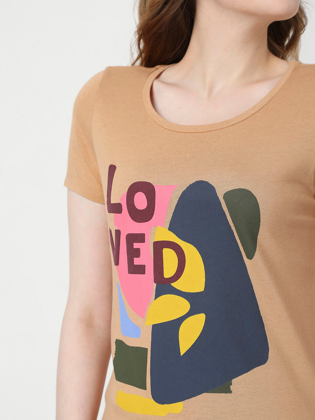 Brown Graphic Print T-Shirt