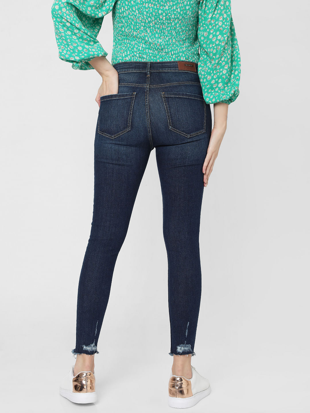 Blue Mid Rise Skinny Jeans